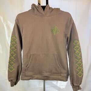 ADISH Studios Tatreez Embroidery Hoodie Brown Men’s Large Made in Palestine